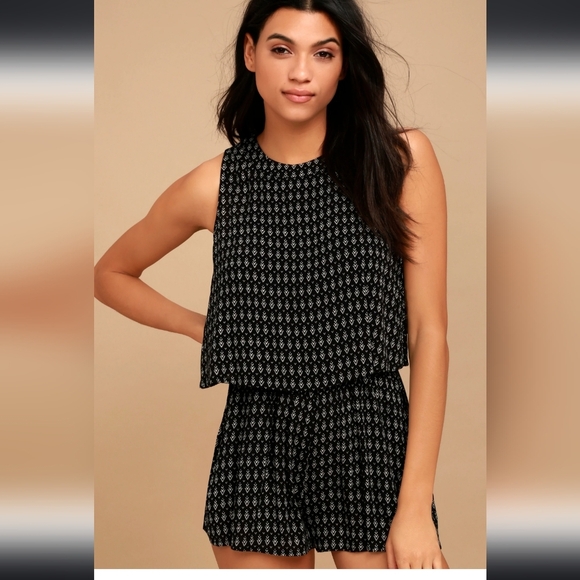 Lulus black print romper - Picture 1 of 5